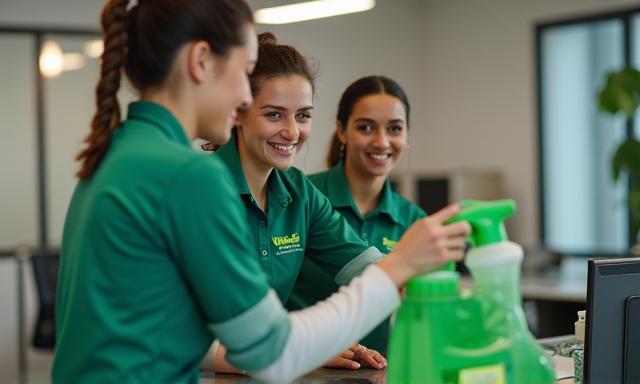 Equipe Limpeza Verde em ação durante limpeza sustentável